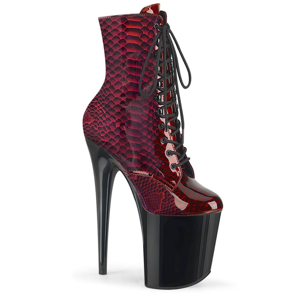 Pleaser - FLAMINGO1020SP Bottes de plateforme, Pole dance chaussures - Chaussures de pole dance - Rouge/Noir Product image